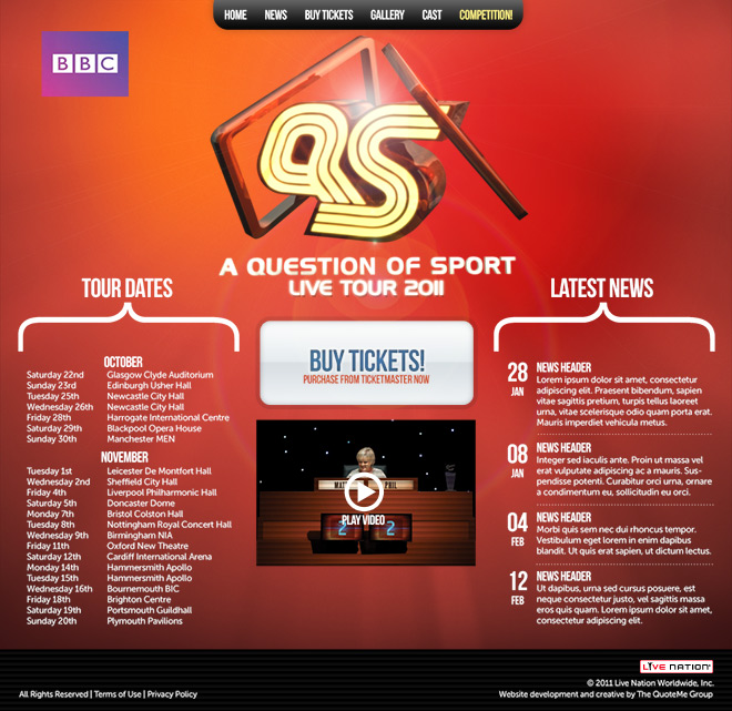 A Question of Sport Tour 2011