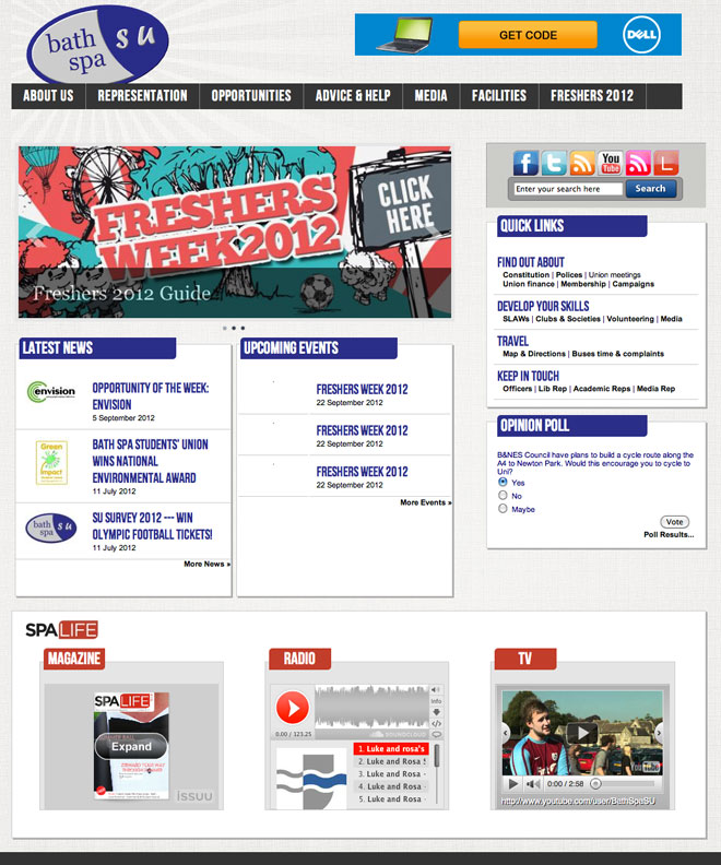 Bath Spa Students' Union Website