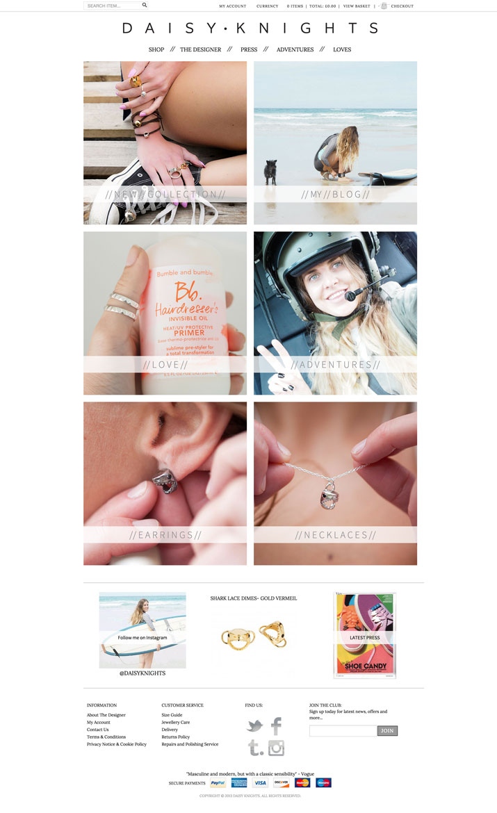 Daisy Knights Ecommerce Site