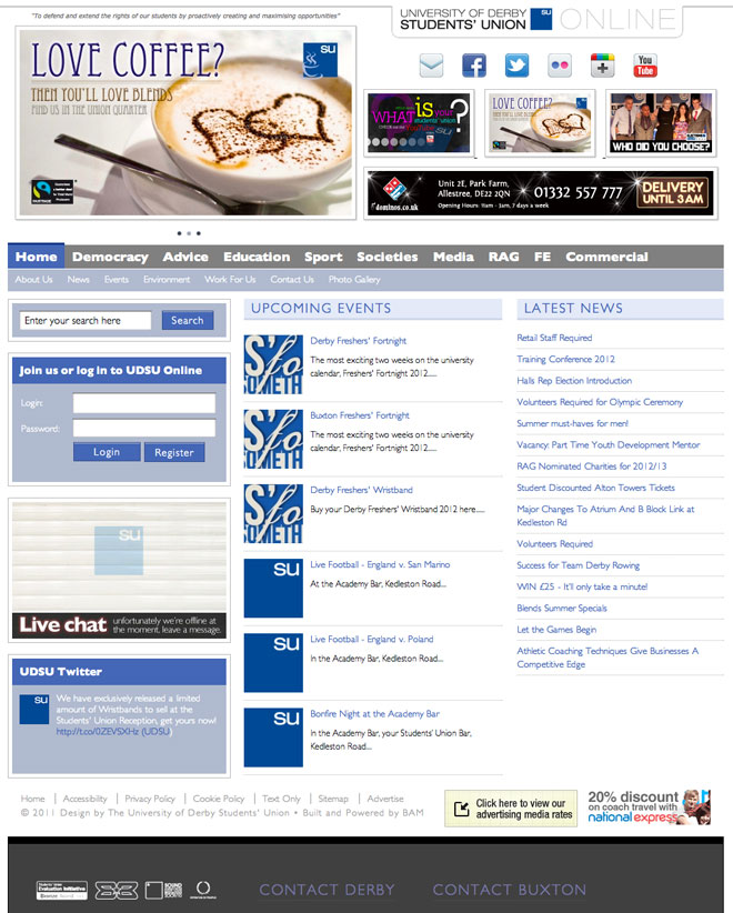 Derby Students' Union Website