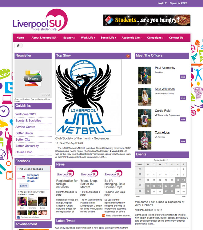 Liverpool Students' Union Website