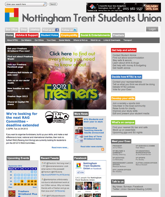 Nottingham Trent Students' Union Website