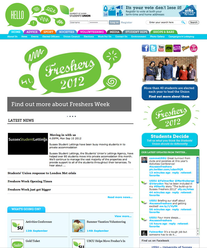 Sussex Students' Union Website